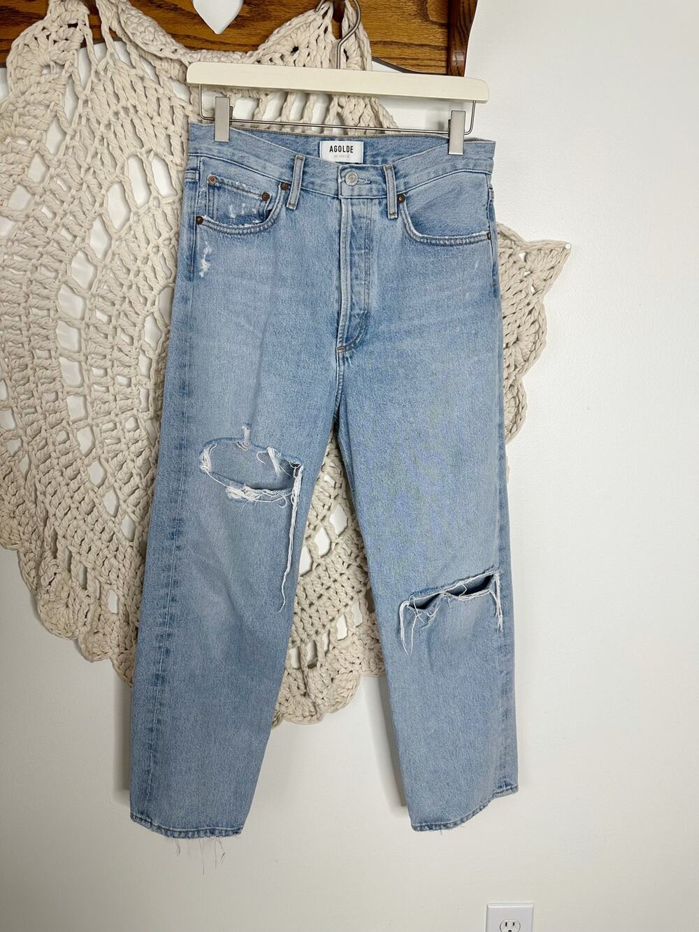 AGOLDE 90'S Crop Mid Rise Straight Jeans Size 2/25